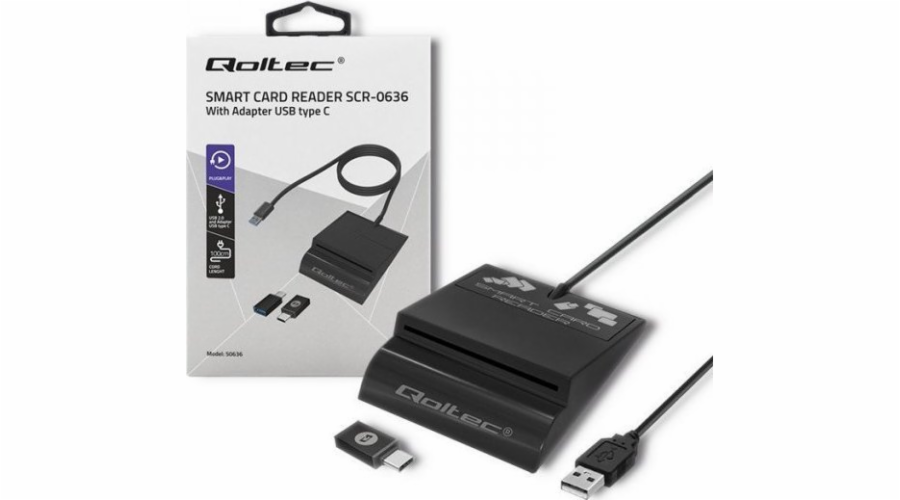 Inteligentní čtečka čipových karet ID SCR-0636 | USB Type-C