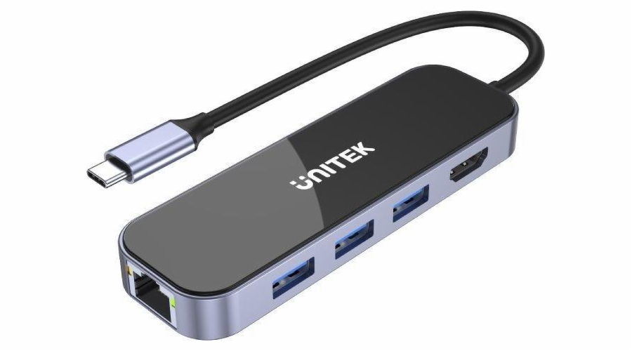 UNITEK HUB USB-C 3.1 RJ-45 3XUSB-A HDMI 4K PD100W