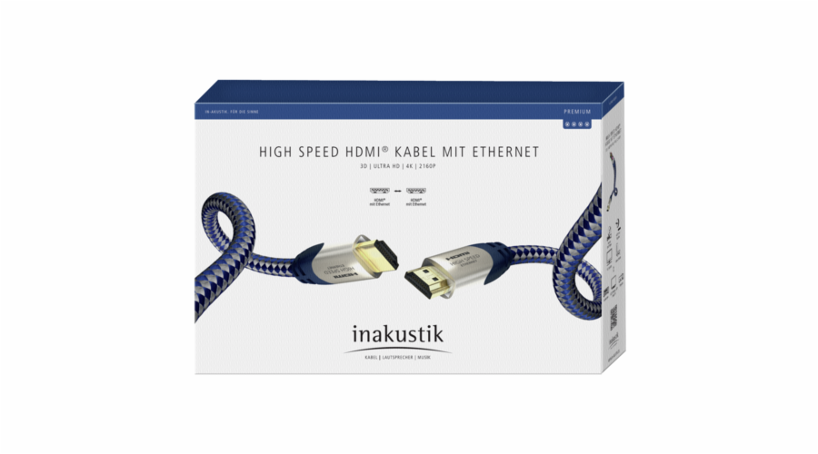 in-akustik Premium HDMI Kabel s Ethernet 0,75 m