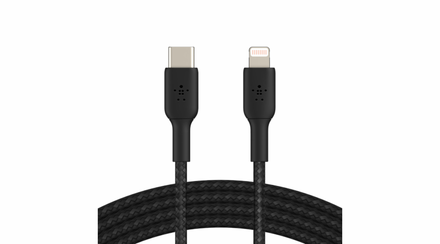 Belkin USB-C kabel s lightning konektorem, 1m, černý - odolný