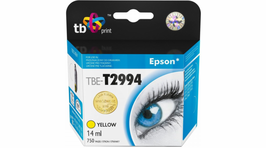 TB kompatibilní inkoustová kazeta s Epson T2994, žlutá (TBE-T2994)