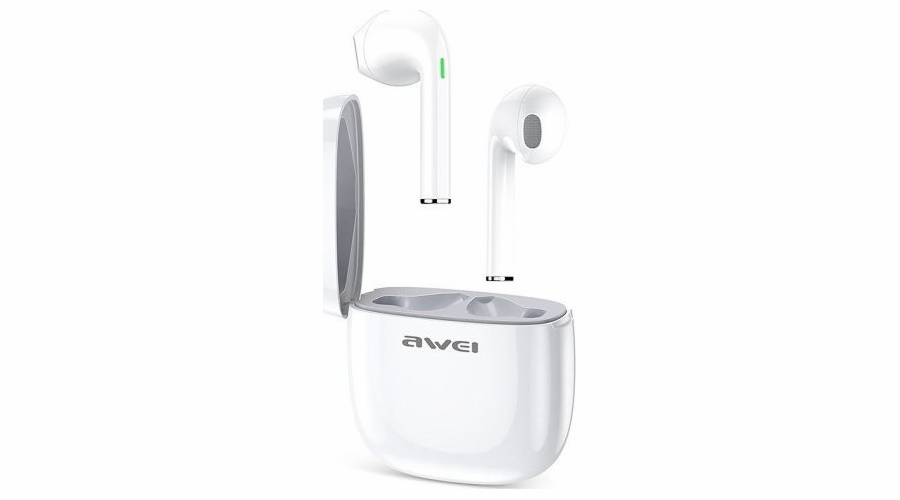 Bluetooth sluchátka T28 TWS + dokovací stanice Bílá