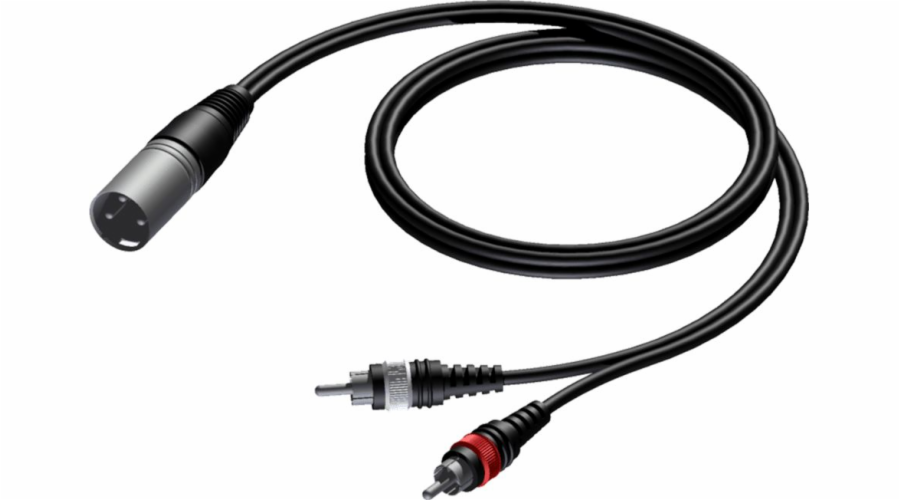 XLR audio kabel samec - 2X RCA / CINCH samec 3M