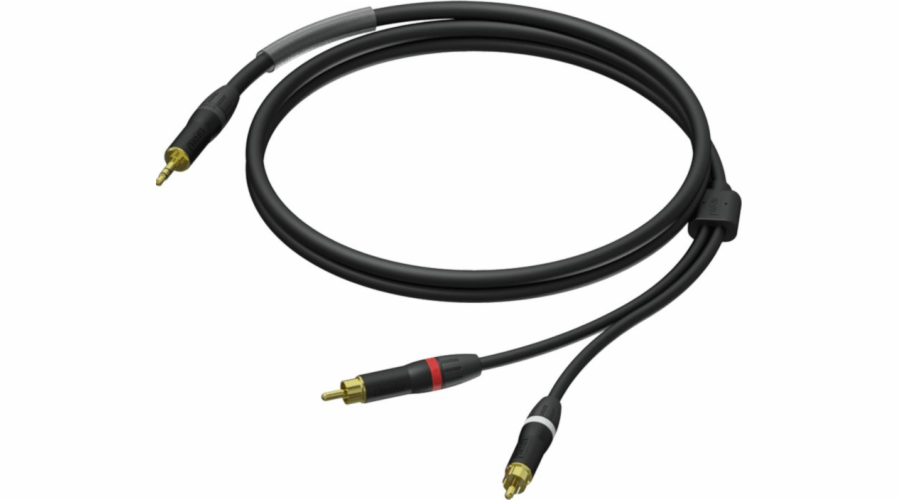 Samec 3,5mm kabel – 2x RCA / Cinch RCA / CinchUltraflex 1,5m samec