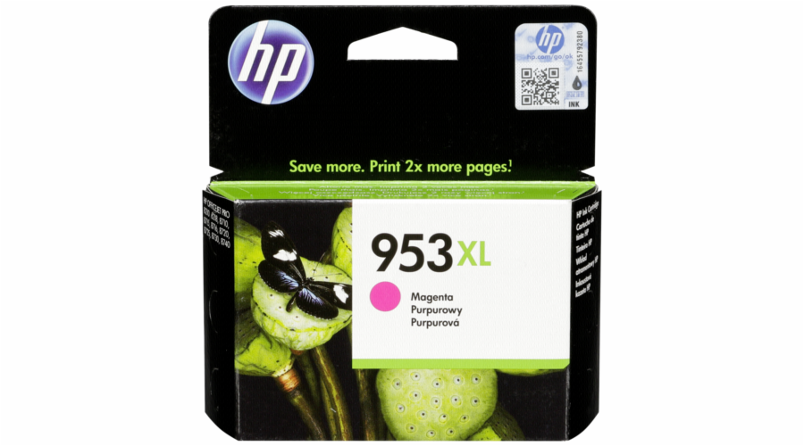 HP inkoustová kazeta 953XL purpurová F6U17AE originál