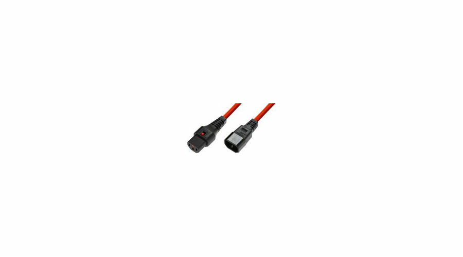 ASM IEC-PC1387 Power Cable Male C14 plug H05VV-F 3 X 1.00mm2 to C13 IEC LOCK 3m red
