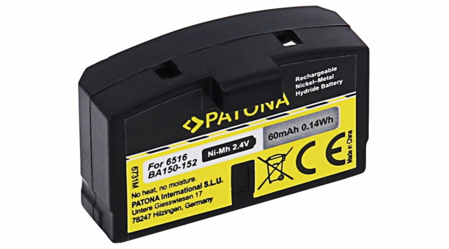 PATONA baterie pro sluchátka Sennheiser BA150/BA151/BA152 60mAh Ni-Mh 2,4V