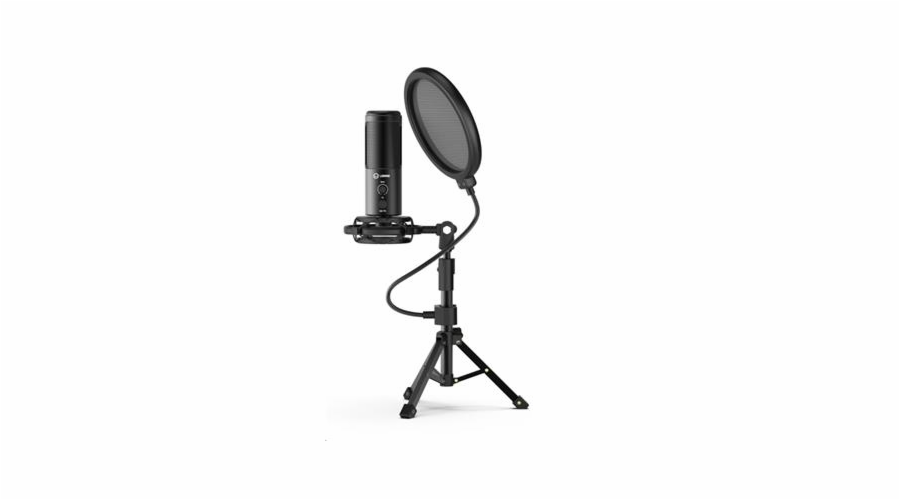 LORGAR mikrofon Soner 721 pro Streaming, kondenzátorový, Volume, černý