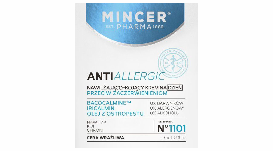 Mincer Pharma Anti Alergic Hydratační a zklidňující denní krém pro citlivou pleť, 50 ml