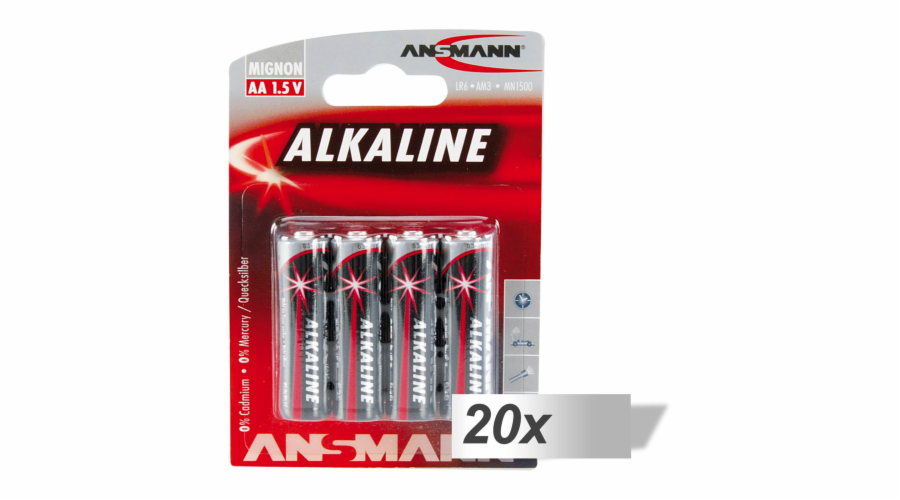 20x4 Ansmann Alkaline Mignon AA LR 6 red-line 5015563