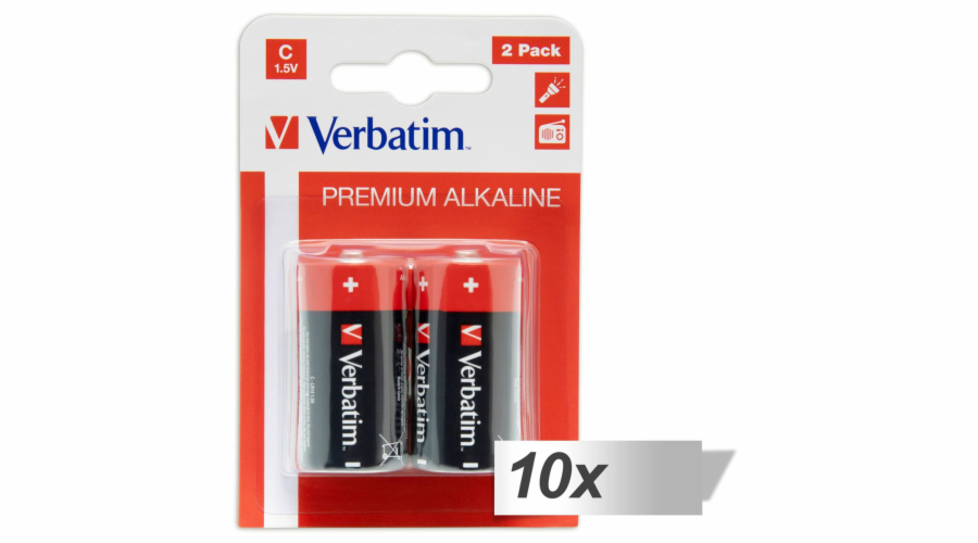 10x2 Verbatim Alkaline Batterie Baby C LR 14 49922