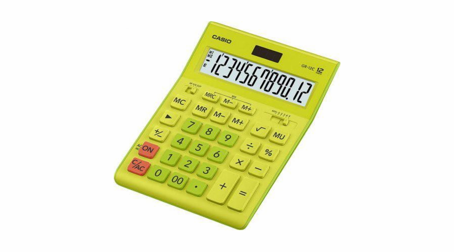 CASIO CALCULATOR GR-12C-GN OFFICE LIME GREEN 12-DIGIT DISPLAY