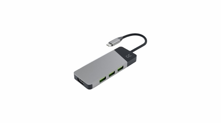 GREEN CELL HUB USB-C ADAPTER GC CONNECT 7W1 (3XUSB 3.1 HDMI 4K 60HZ USB-C PD 85W MICROSD/SD)