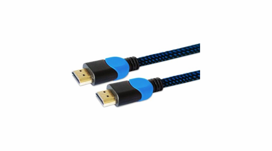 Kabel HDMI-HDMI v2.0, OFC, měděný, 3D, herní, PLAYSTATION, modro-černý, oplet, 4K, 3,0 m SAVIO GCL-05