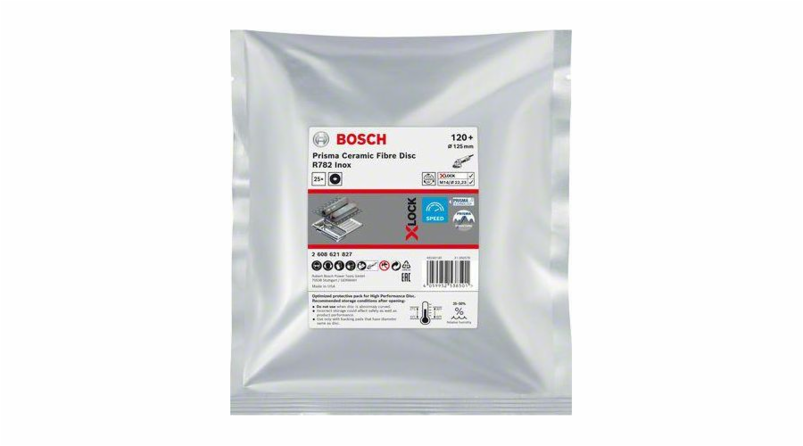 Bosch BOSCH FIBRA PUCK X-LOCK INOX 125 gr.120 R782 /25ks. B2608621827
