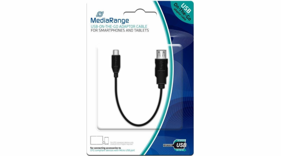 Adapter USB MediaRange microUSB - USB Czarny (MRCS168)
