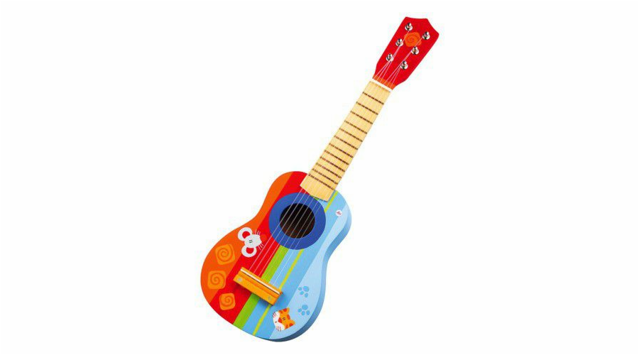 Sevi Barevná dřevěná kytara s myší a kočkou (82012)