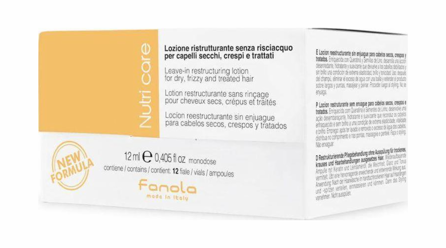 Fanola FANOLA_Nourishing Leave-In Restructing Lotion vyživující balzám pro suché a poškozené vlasy v ampulích 12x12ml