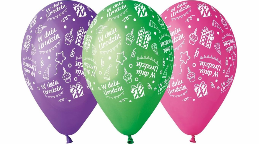 GMR Pastelové balónky mix barev Na narozeniny - 30 cm - 5 ks univerzální