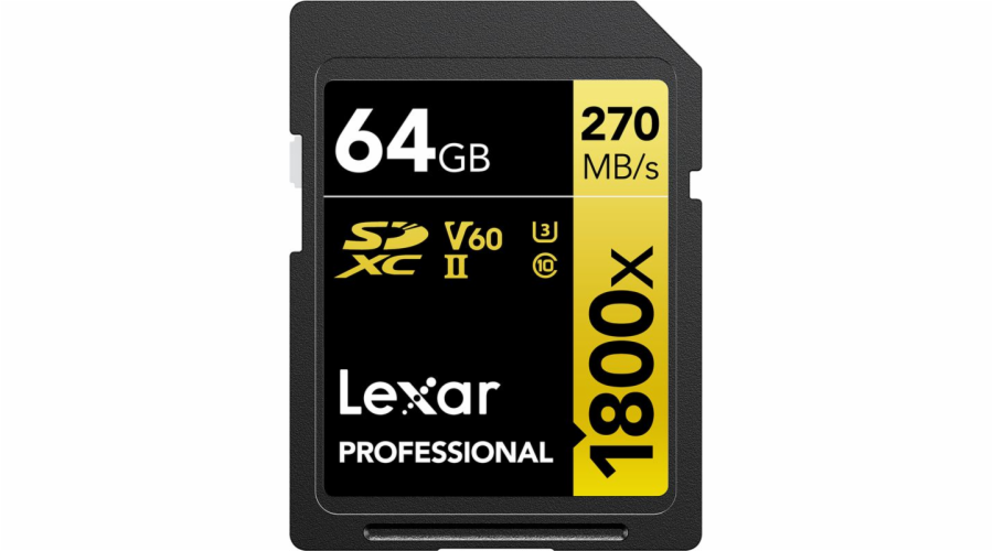 Karta Lexar Professional 1800x SDXC 64 GB Class 10 UHS-II/U3 V60 (LSD1800064G-BNNNG)