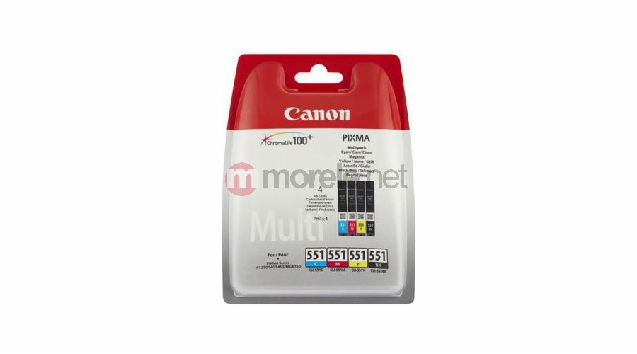 Inkoustové kazety Canon CLI551 / 6509B008 (azurová, purpurová, žlutá, černá)