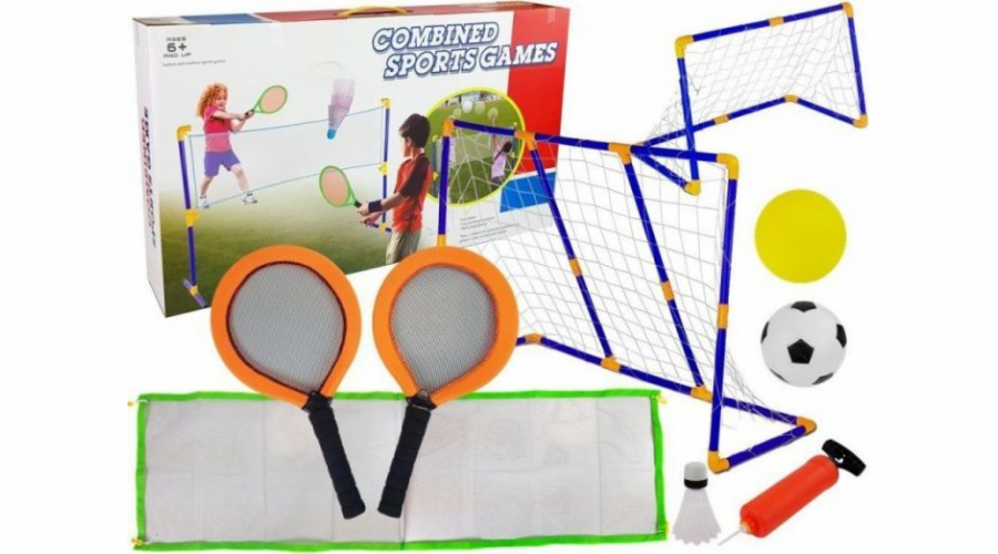 LEANToys Soccer Badminton Volejbalový set 3v1 ve dvoubrankových verzích