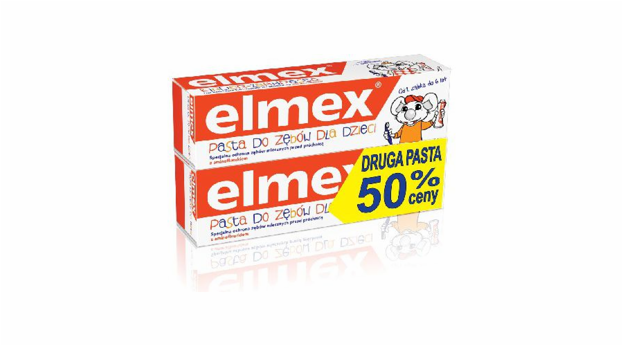 Elmex zubní pasta pro děti 0 až 6 let + druhá 50% 50mlx2