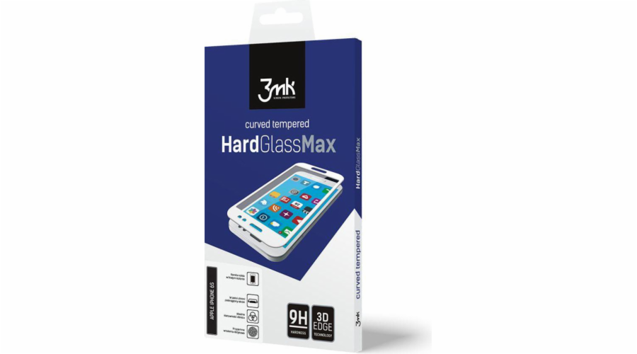 Bílé tvrzené sklo 3MK HardGlass MAX pro iPhone 7 Plus