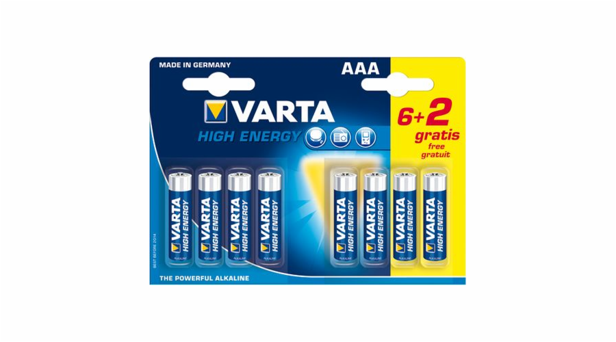 Baterie Varta High Energy AAA / R03 8ks.