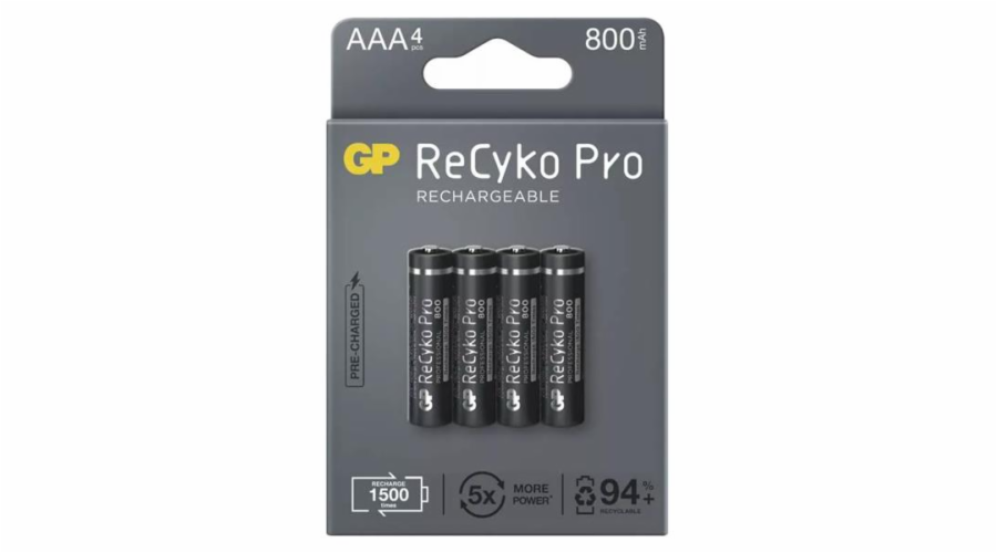 Nabíjecí baterie GP ReCyko Pro Professional AAA (HR03) - 4Ks