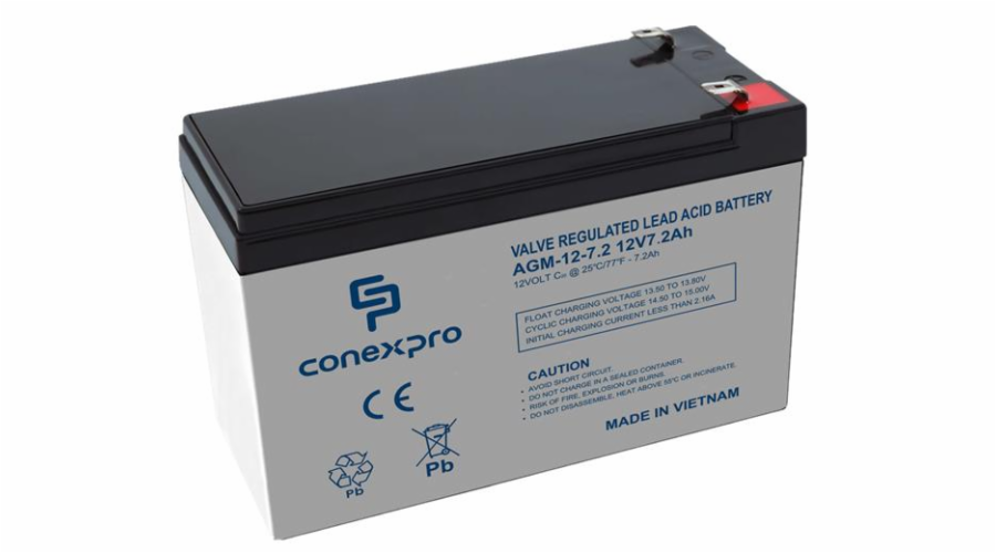Baterie Conexpro AGM-12-7.2 VRLA AGM 12V/7,2Ah, F2