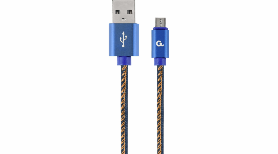 GEMBIRD CC-USB2J-AMmBM-2M-BL Premium jeans denim Micro-USB cable with metal connectors 2m blue