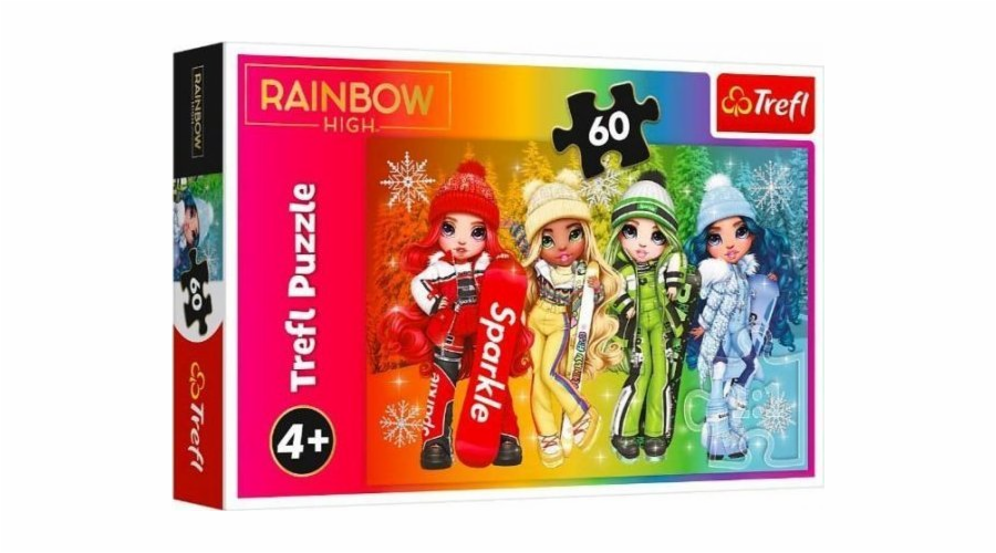 Puzzle 60 dílků Radostná panenka Rainbow vysoká