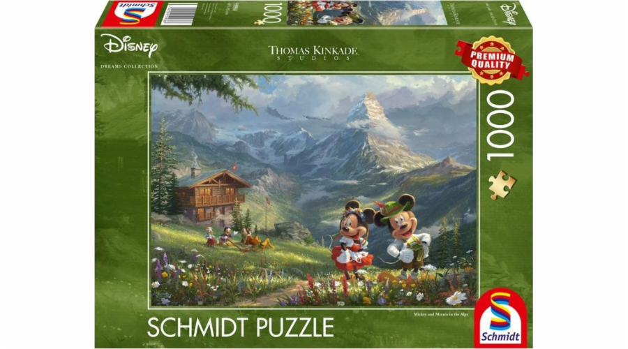 Thomas Kinkade Studios: Disney - Mickey & Minnie in den Alpen, Puzzle