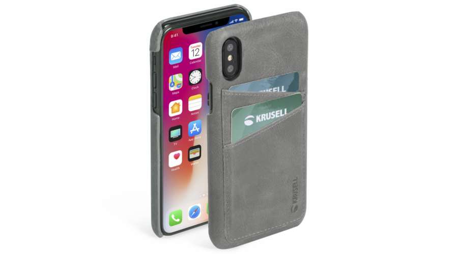 Krusell Sunne 2 Card Cover Apple iPhone XS Max vintage grey