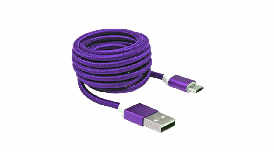 Sbox USB->Micro USB M/M 1m USB-10315U plum purple