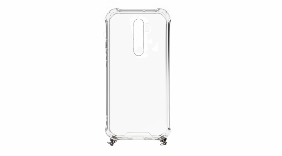 Xiaomi Note 8 Pro Silicone TPU Transparent with Necklace Strap Silver