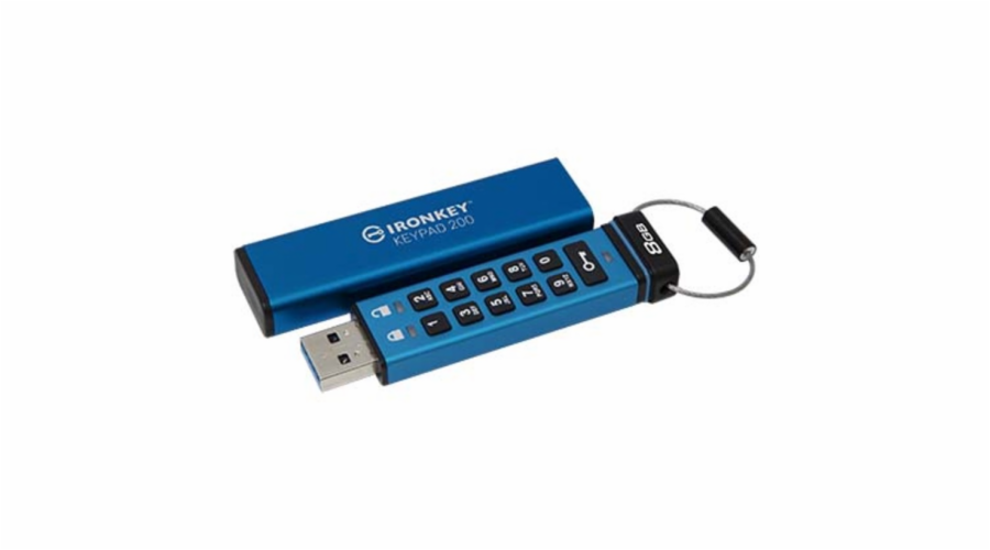Kingston P200/8GB/145MBps/USB 3.2/USB-A/+ Adaptér/Modrá IKKP200/8GB