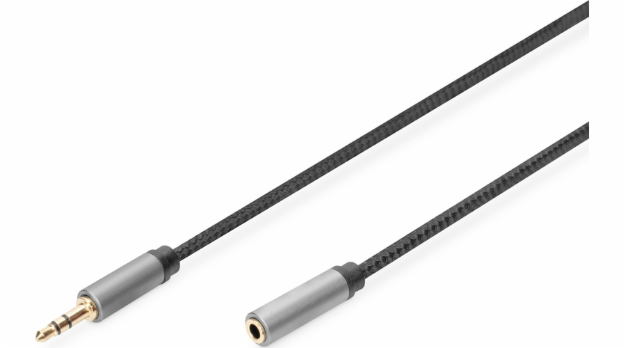 Zvukový prodlužovací kabel minijack stereo typu 3,5 mm/3,5 mm m/ż nylon 1m