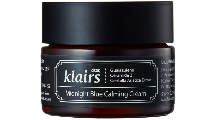 Klairs Midnight Blue Calming Cream Intenzivně uklidňující krém na obličej 30 ml