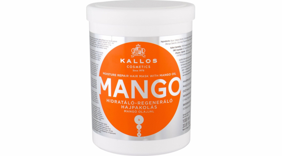 Kallos Hair Mask Mango Cosmetics 1000 ml