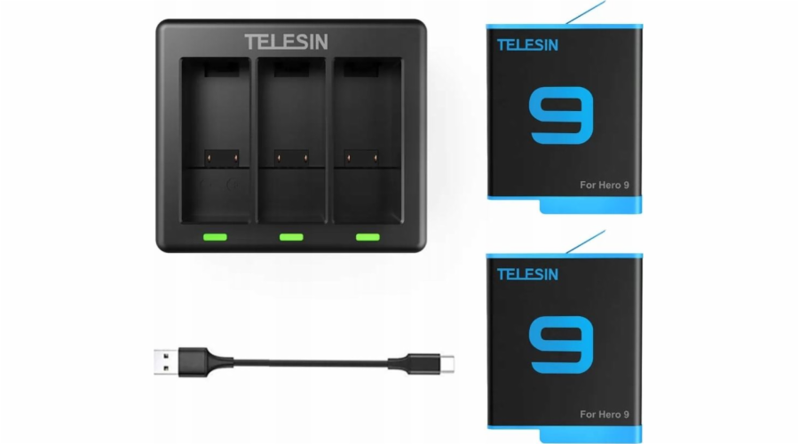 Telesin Charger + 2x baterie pro GoPro Hero 9