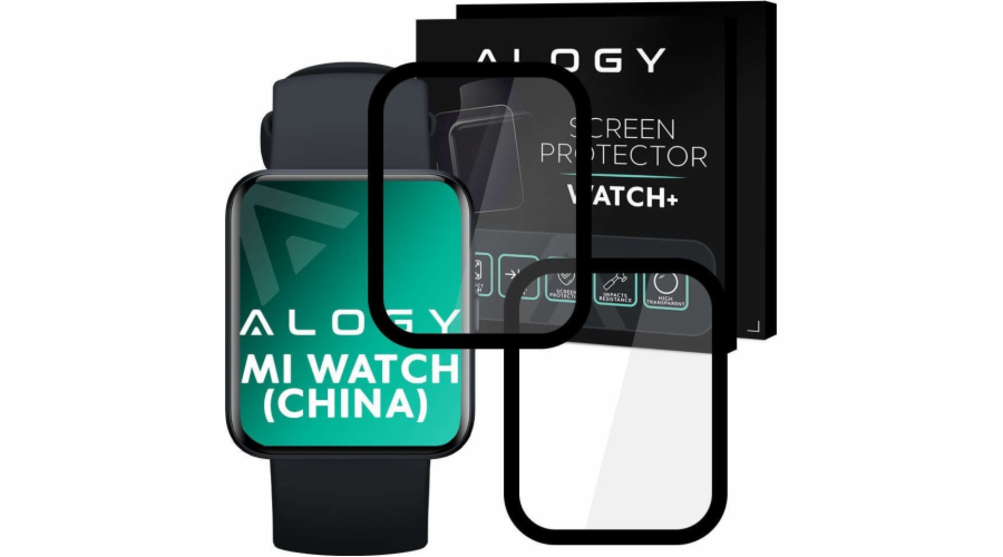 ALOGY FULL GEUE 2x Flexibilní 3D sklo pro Xiaomi Mi Watch (China Version) Black Universal