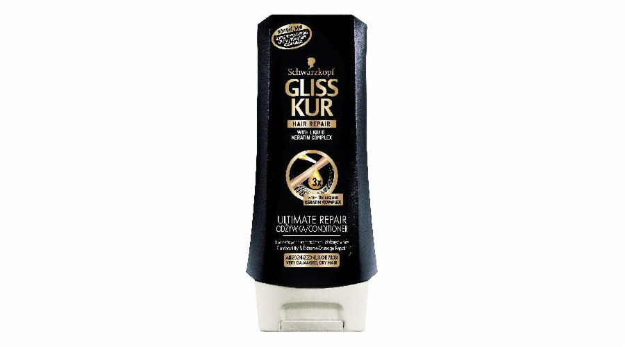 Schwarzkopf Gliss Kur Ultimate Repair Conditioner pro suché a poškozené vlasy 200 ml