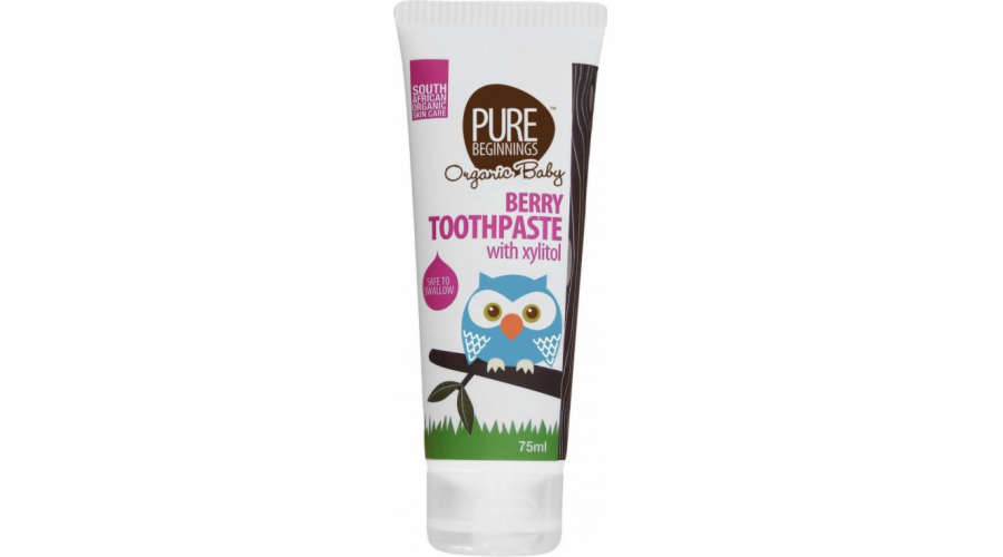 Čisté začátky čisté začátky Organické dítě, zubní pasta bez fluoridu s xylitolem s chutí zralých malin, 75 ml