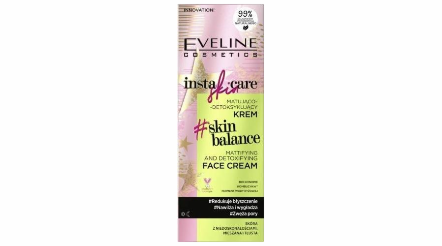 Eveline Eveline Cosmetics Insta péče o pleť Detexifikující kožní krém se smíšenými a mastnými nedokonalostmi 50 ml | Doručení zdarma od PLN 250