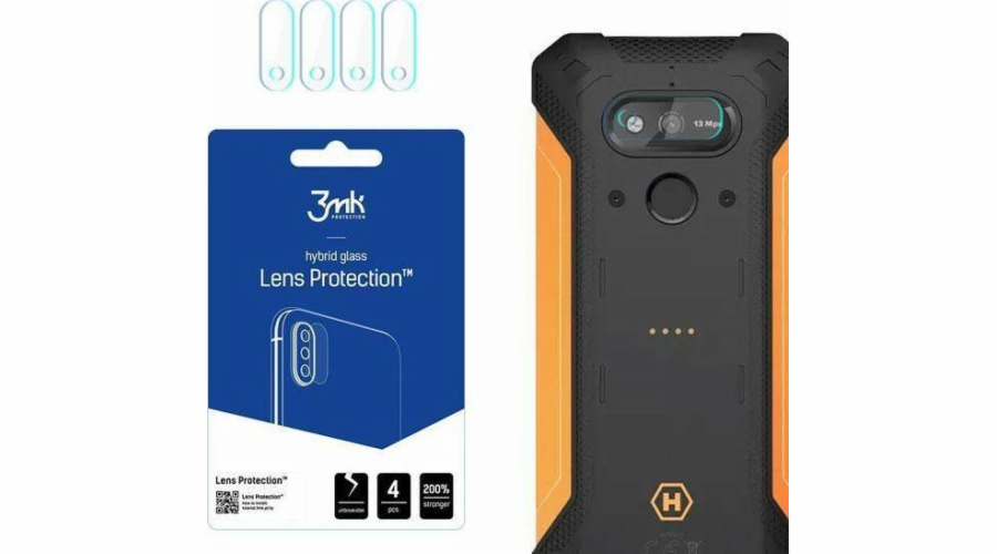 Hybridní sklo pro 3MK Objektiv Protection Camera Myphone Hammer Explorer Plus ECO [4 Pack]