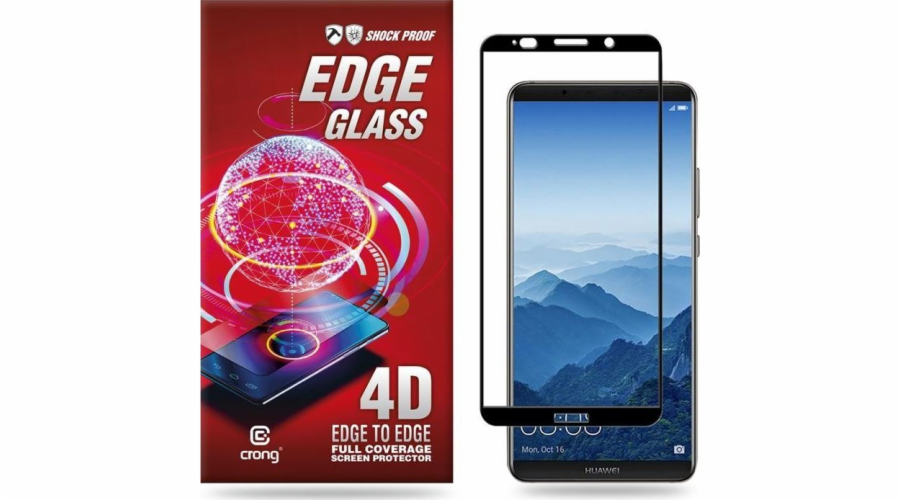 Crong Crong Edge Glass 4d Full Glue - Tempered Glass pro celou obrazovku Huawei Mate 10 Universal
