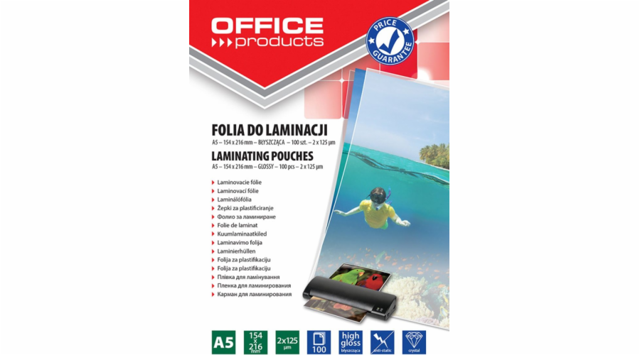 Office Products Fólie pro lam.ffice Blessed 2x125 MIKR.A4 216X154 20325235-90 100 PCS. A5