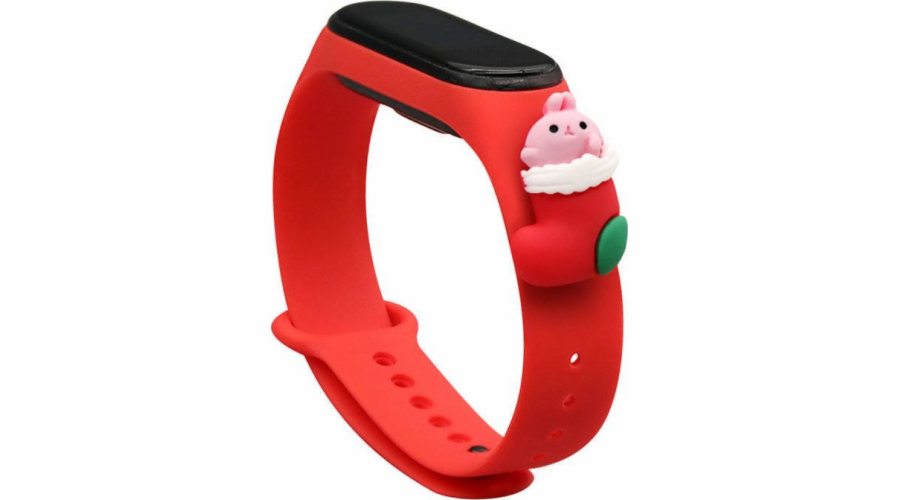 Vánoční silikonový náramek Hurtel Strap pro Xiaomi Mi Band 6 / Mi Band 5 Vánoční silikonový náramek červený (Santa Claus 1)
